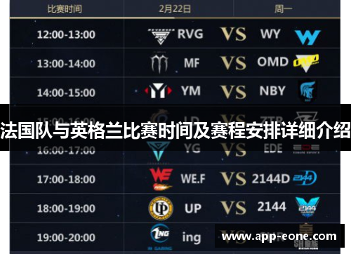 法国队与英格兰比赛时间及赛程安排详细介绍 法国队与英格兰比赛时间及赛程安排详细介绍